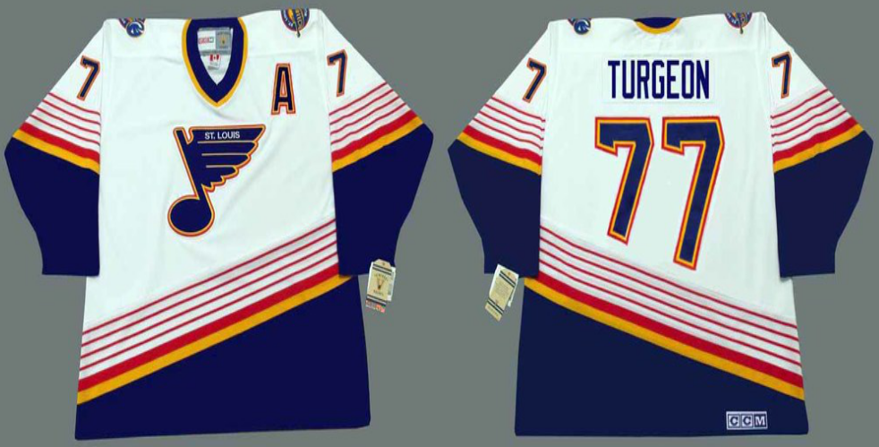 2019 Men St.Louis Blues 77 Turgeon white CCM NHL jerseys
